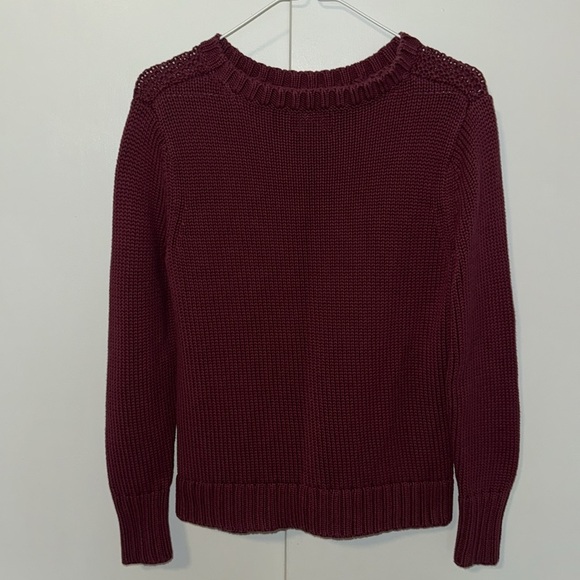 Land End Drifter Sweater Women’s MP M 10-12 Burgundy Purple Cable Knit - Picture 2 of 5